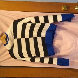 Striped crop turtleneck sweater